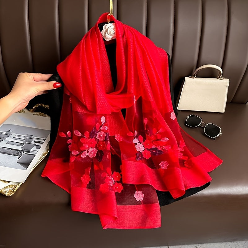 Havo o'tkazadigan, tikilgan gul sharf, kundalik quyoshdan himoya va uslub uchun