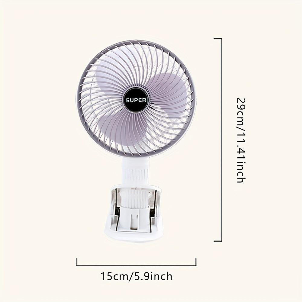 Portable White USB Rechargeable Fan with Quiet Operation and Travel-Friendly Design