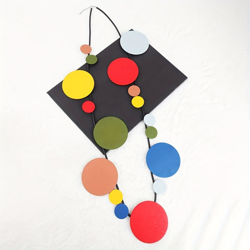 Vintage yog'och aksessuarlar kauchuk marjon - bu ayollar uchun bohem uslubidagi uzun marjon.