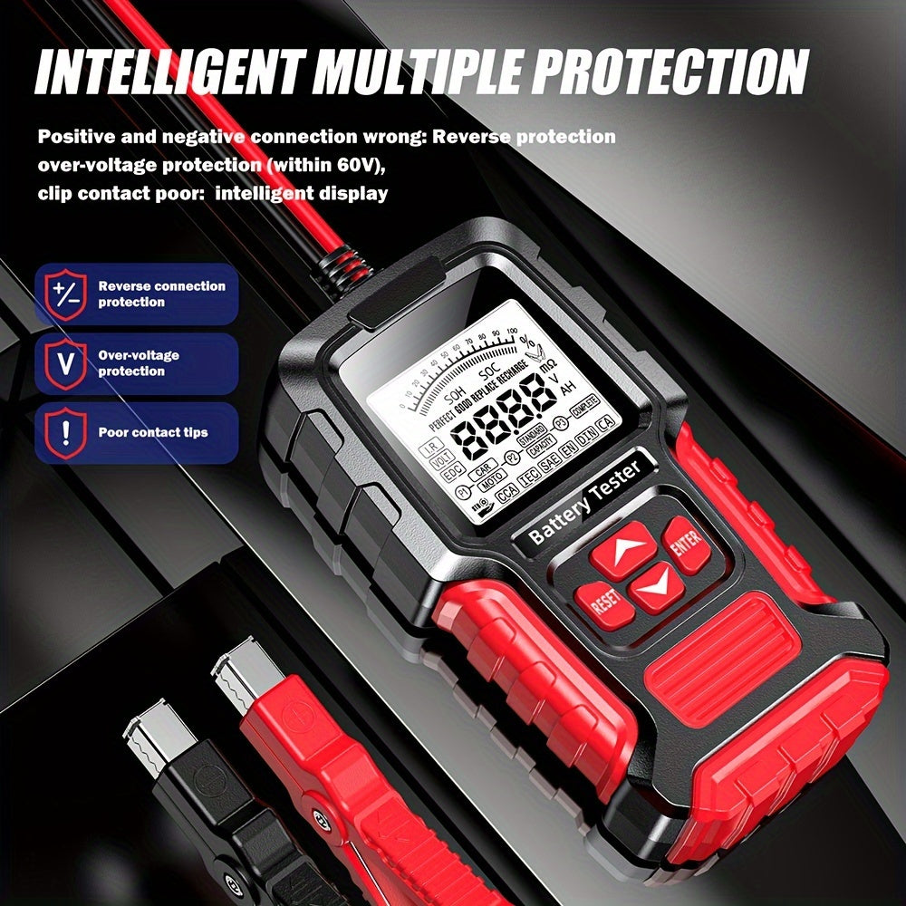 12V/24V Avtomobil Motosikl Batareyasi Testeri Raqamli Tahlilchi, Qarshilikni Aniqlash bilan