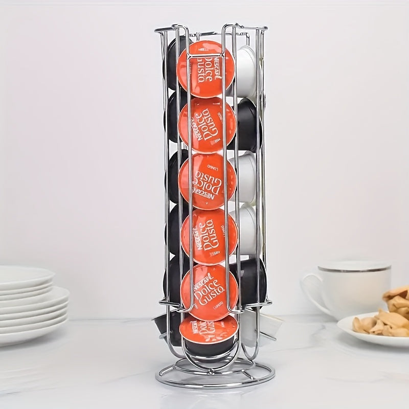 Coffee Capsule Holder Stainless Steel Vertical Storage Rack Multi-Row Space Saver
