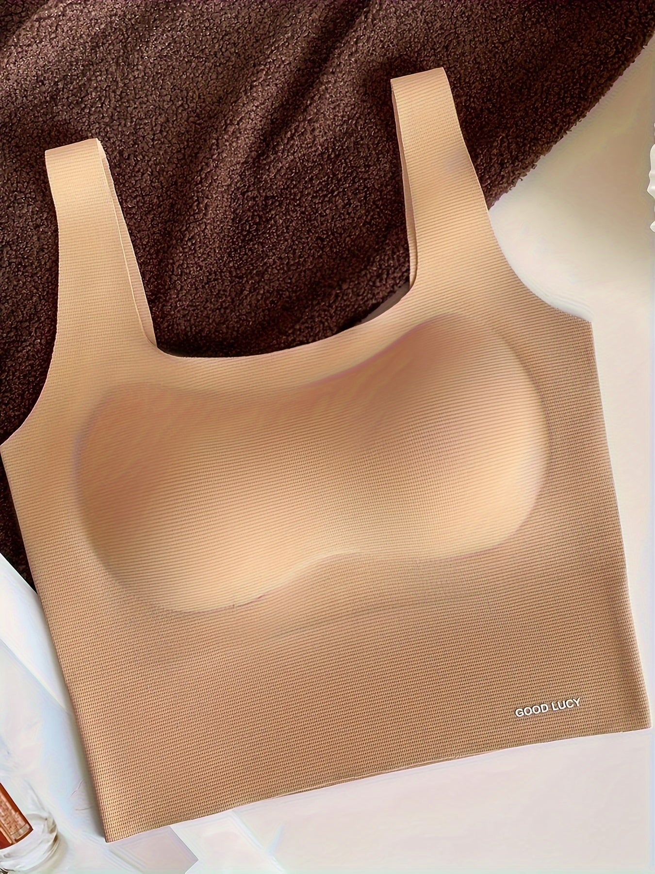 Women's Seamless Wire-Free Sports Bra with Breathable Non-Padded Side Support in Nylon Spandex Plus Size