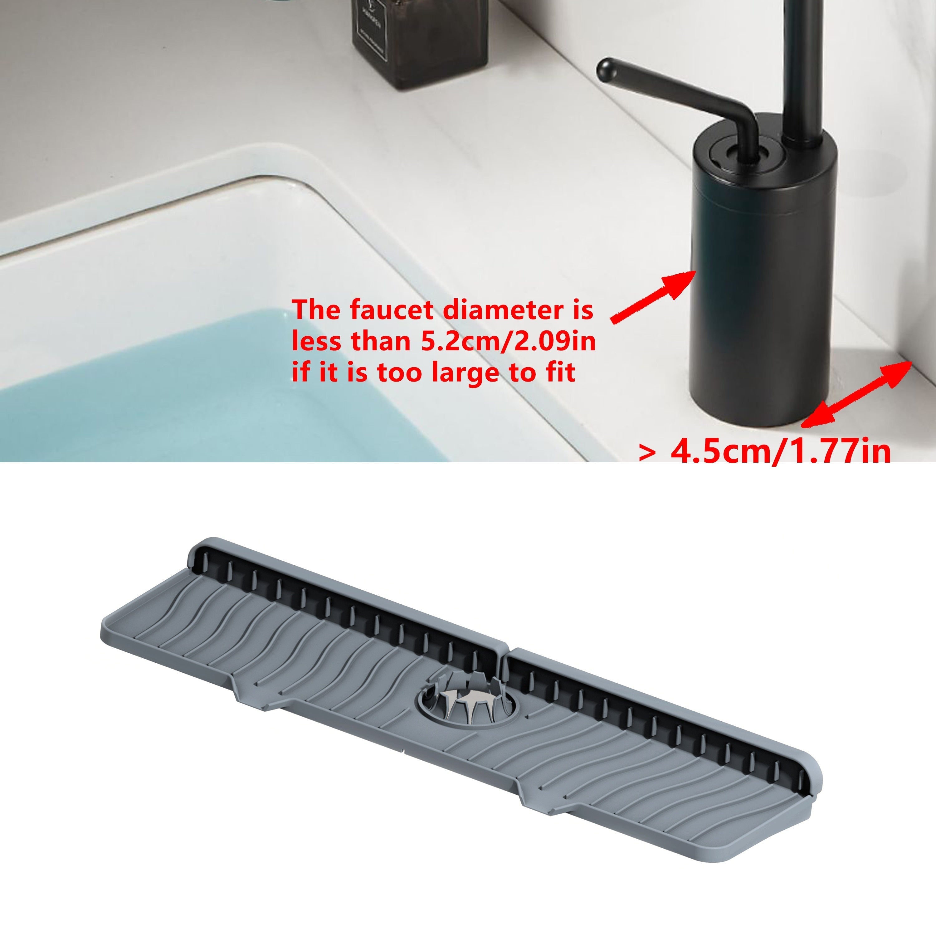 Silicone Drain Mat for Sink, Anti-Slip, Waterproof, Easy to Clean