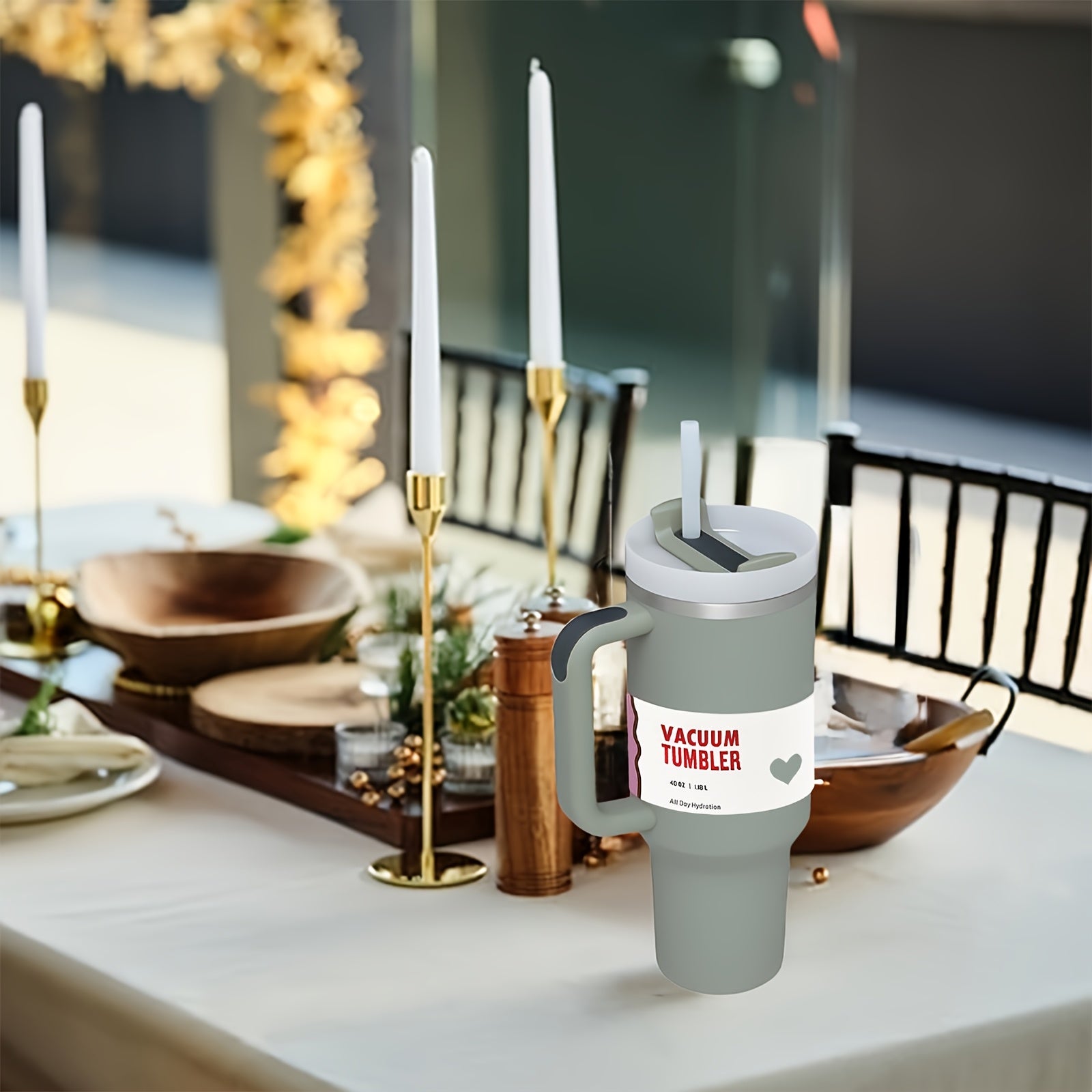 40oz zanglamaydigan po'latdan tayyor sayohat uchun chashka, qopqoq va qobig'i bilan, ikki qavatli, BPAsiz, shisha buzilmaydigan oval dizayni