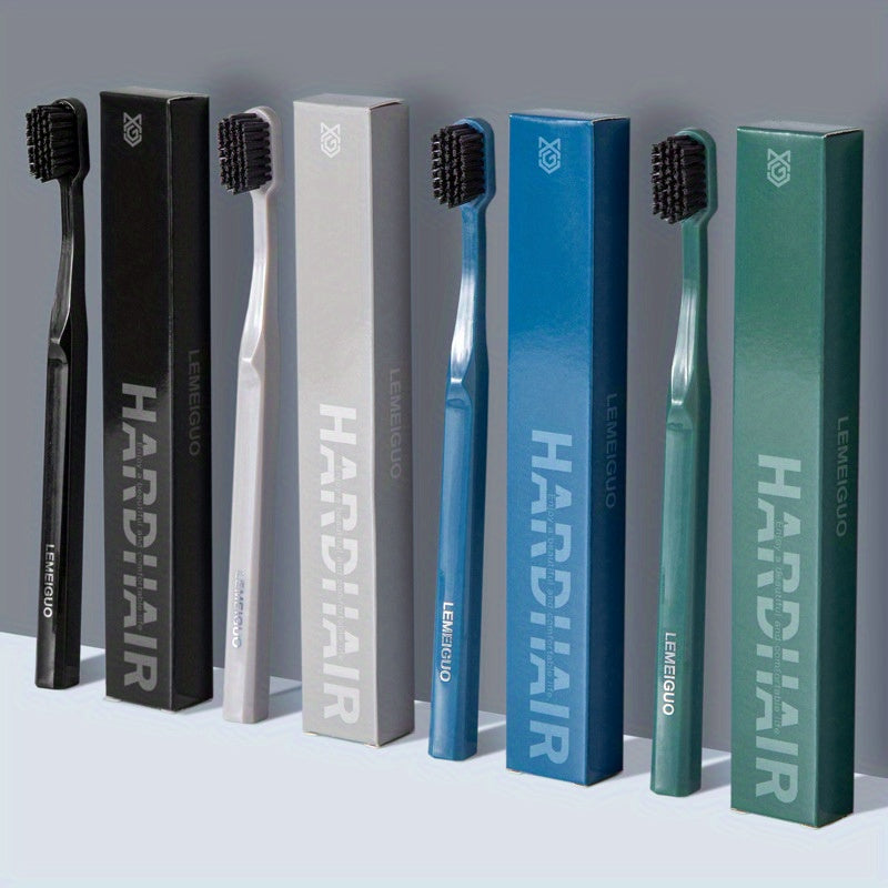 Adult Hard Bristle Toothbrush for Home Use, Straight, Durable, White