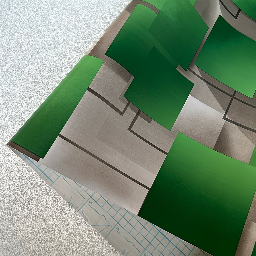 Vinyl Wallpaper 3D Square Shapes Striped Pattern Self-Adhesive DIY for Bedrooms Living Rooms Dining Rooms