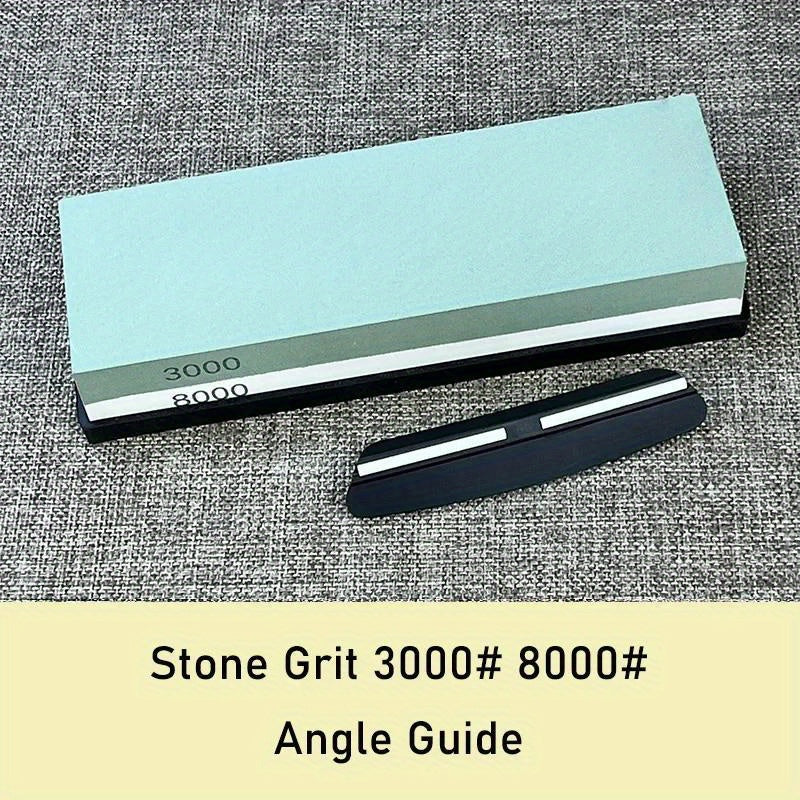 Kitchen Knife Sharpener Dual-Grit Stone Non-Slip Handle