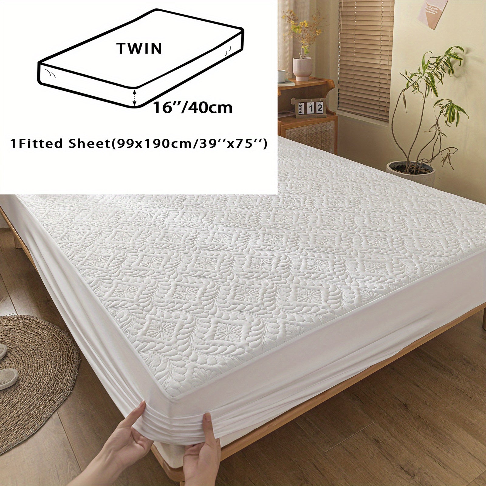 Set of 2 Waterproof Mattress Protector Pillowcases 3D Air Bamboo Breathable Soft