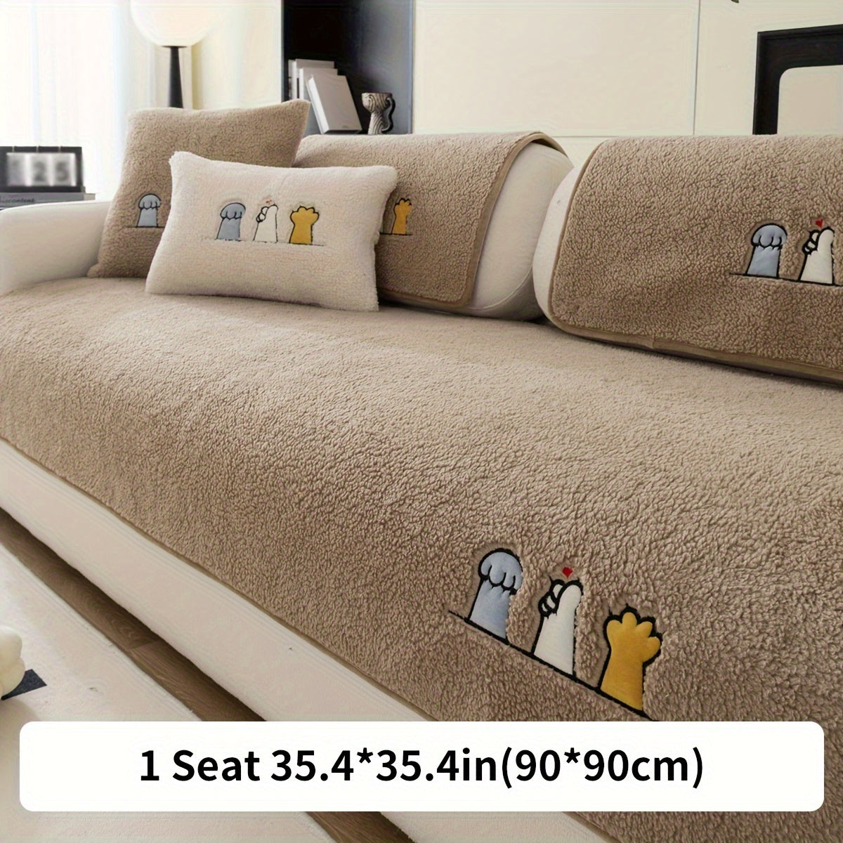 Plush Sofa Slipcover and Pillowcase Protects Furniture in Any Room