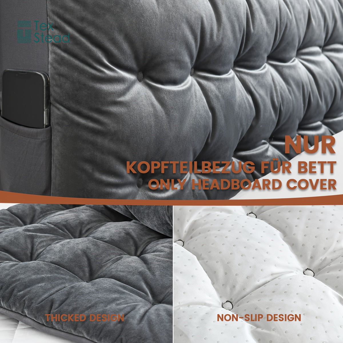 1 dona TEXSTEAD Qalin Boshqaruv Qopqog'i Silliq Kulrang - 100% Polyester, Mashinada Yuvish Mumkin, yotoqxonangizga qulaylik va uslub qo'shadi, mustahkam mato, tugmachali dizayn, uchun mukammal yaxshilanish