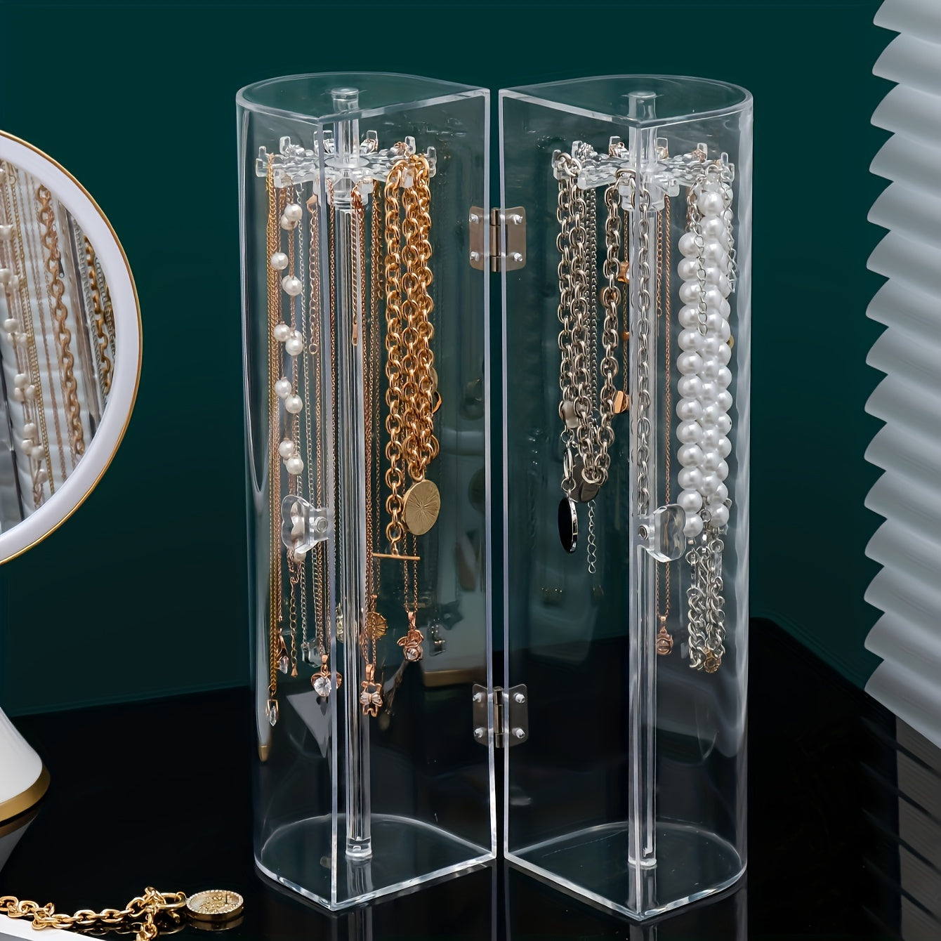 Пылезащитная коробка для хранения ожерелий с прозрачной витриной для организации украшений