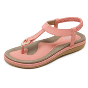 Women's Summer Flat Sandals Pink Large Size Open Toe Ankle Strap