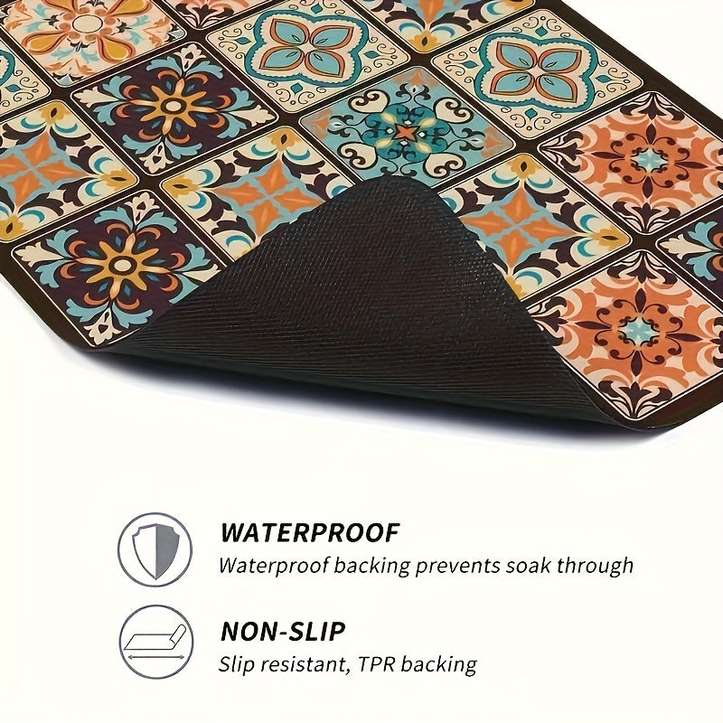 Absorbent Dust Cover for Washing Machines and Furniture Classic Plaid Mandala Design