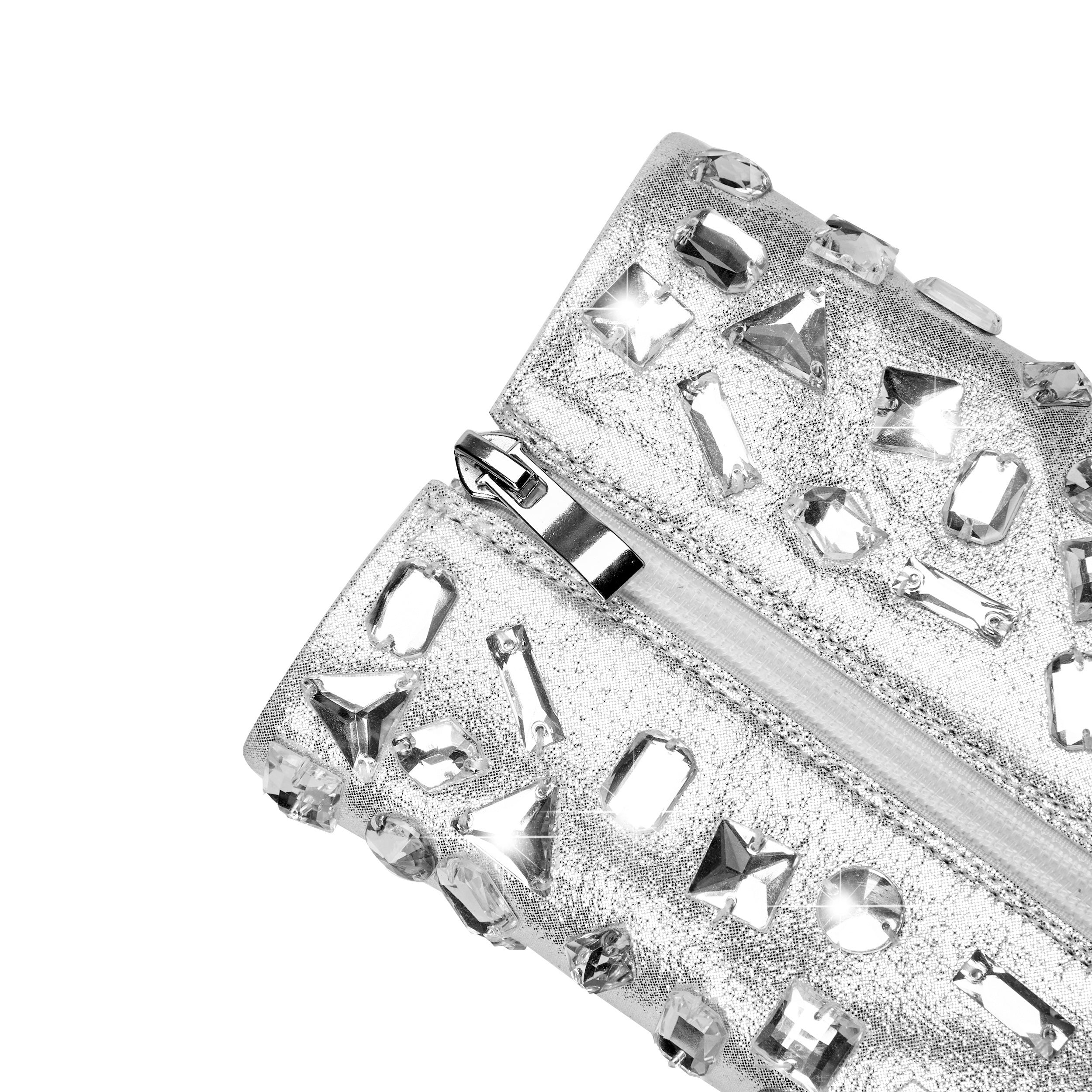 Women's Handmade Rhinestone Pointed Toe Slim Short Boots Nude