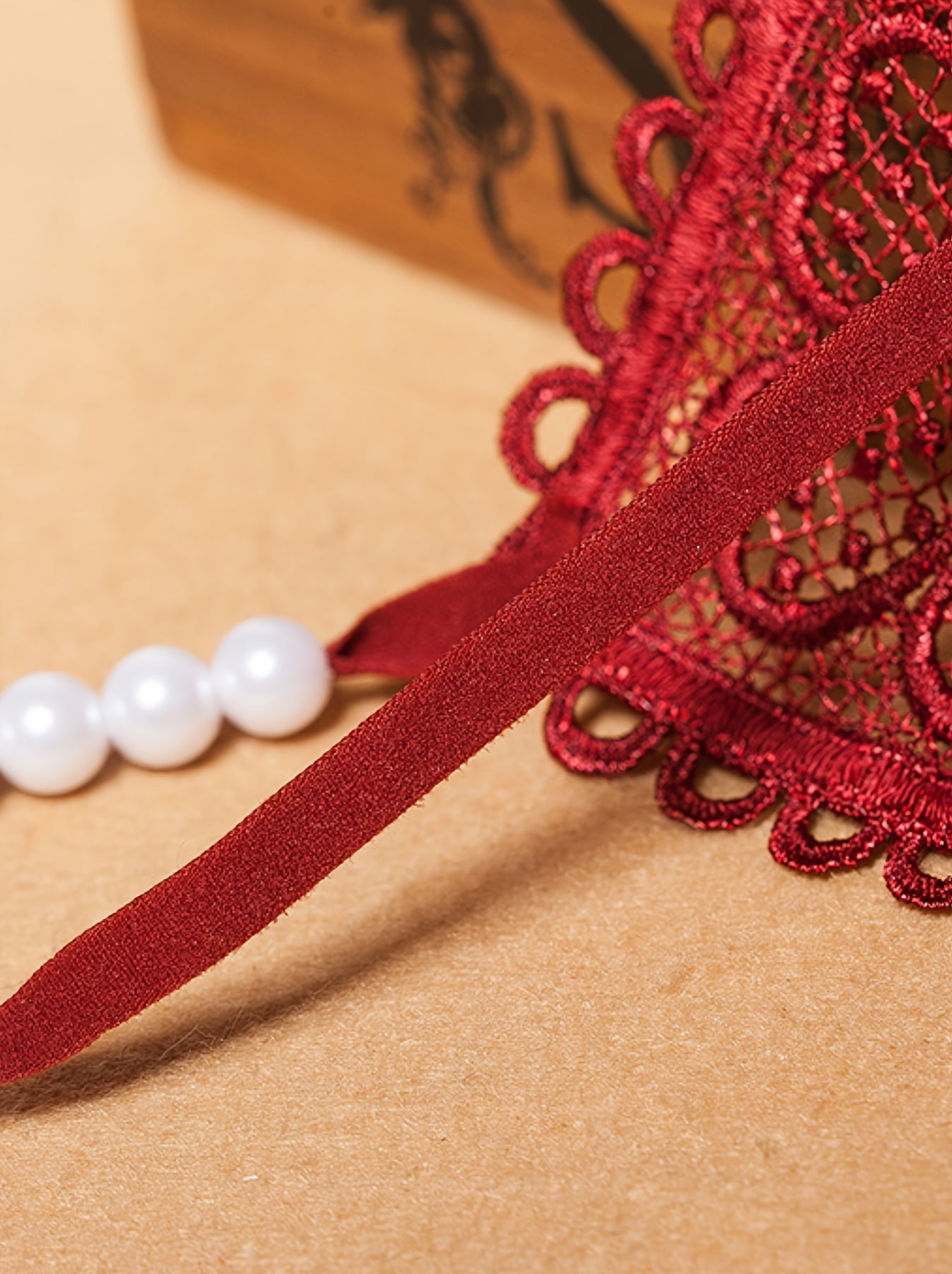 Women's Vintage Pearl Beaded Low Waist Thong Lingerie