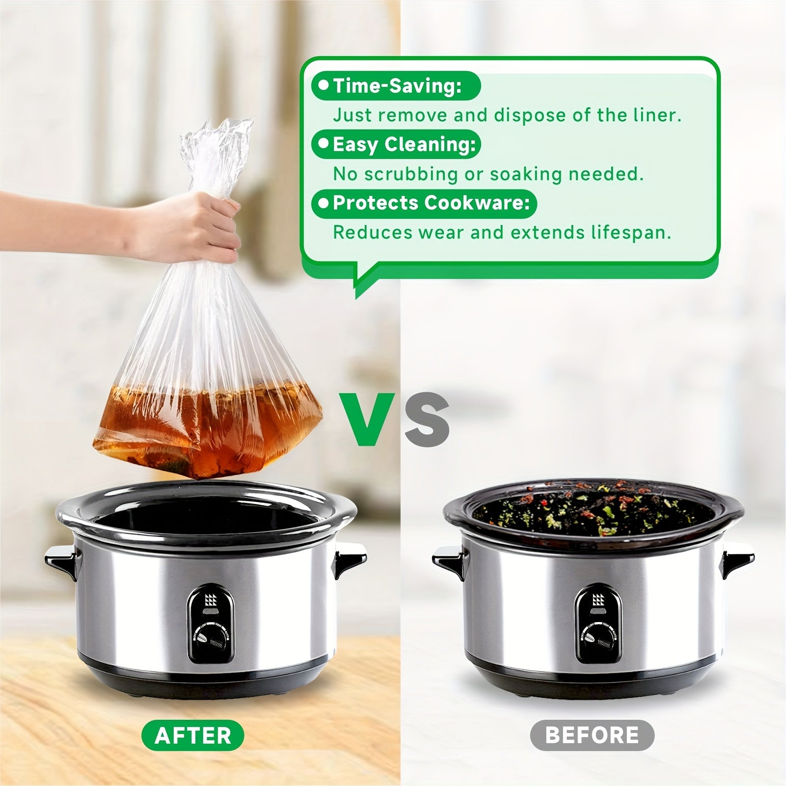 Large Disposable Oval Slow Cooker Liners for 3-8 Quart Crock Pots