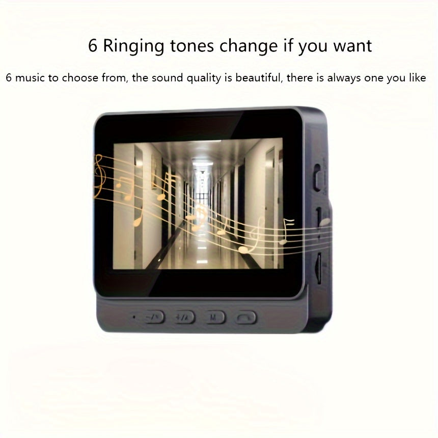 Timbre de puerta con pantalla de 10.92 cm, visión nocturna infrarroja, intercomunicador, larga duración de batería