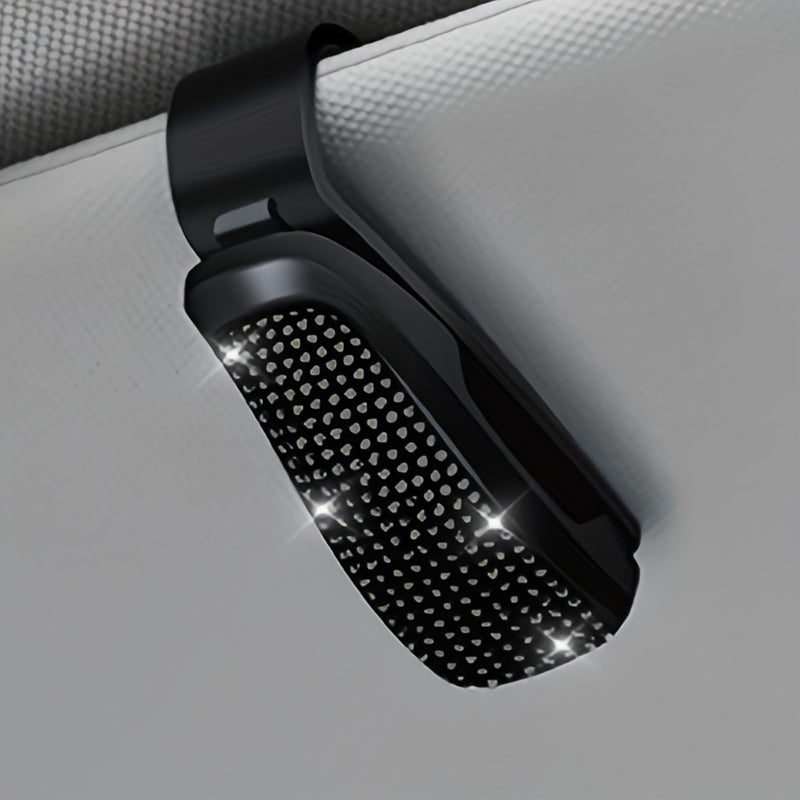 Bling Car Visor Clip for Glasses and Tickets Black Multi-Functional Plastic