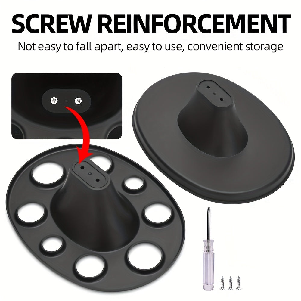 Round Hair Brush Organizer Plastic with Multiple Compartments for Salon and Home Use