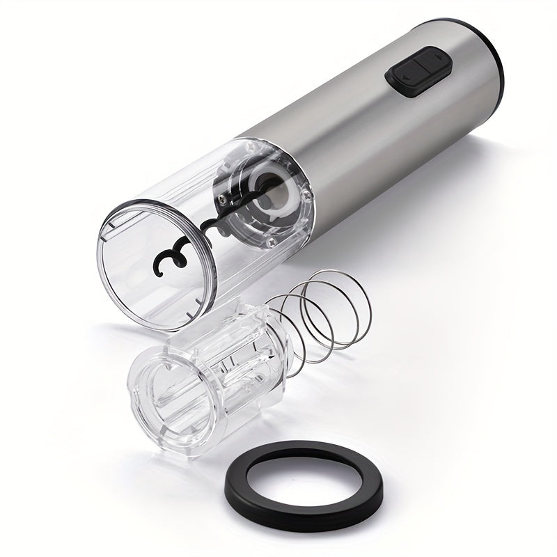 Stainless Steel Electric Wine Opener with Spiral Drill and Batteries 22cm
