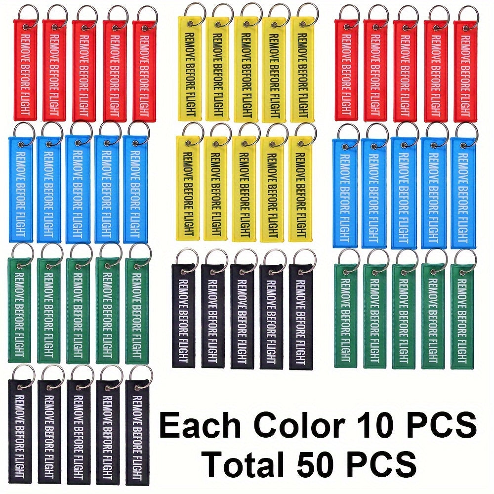 Bundle of 50 Remove Before Flight Woven Keychains for Pilots and Aviation Fans