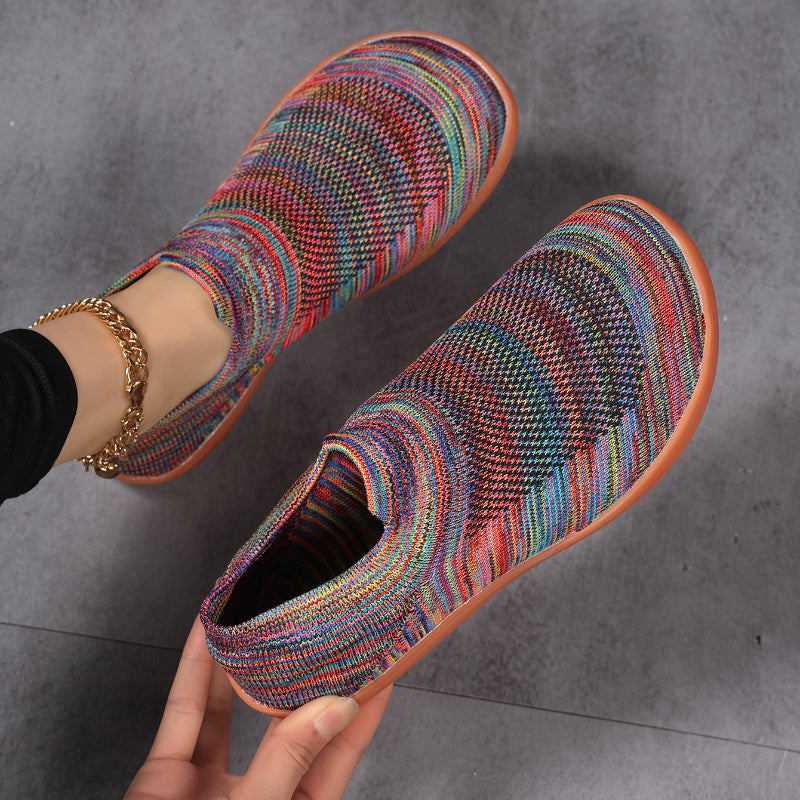 Unisex Casual Slip-On Sneakers Breathable Fabric Non-Slip Rubber Sole