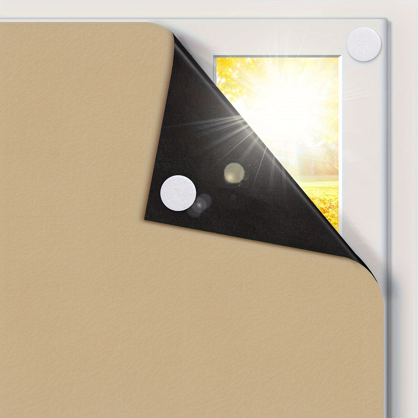 Blackout Curtains Self-Adhesive Black Window Shades for Bedroom Living Room Blackout Drapes