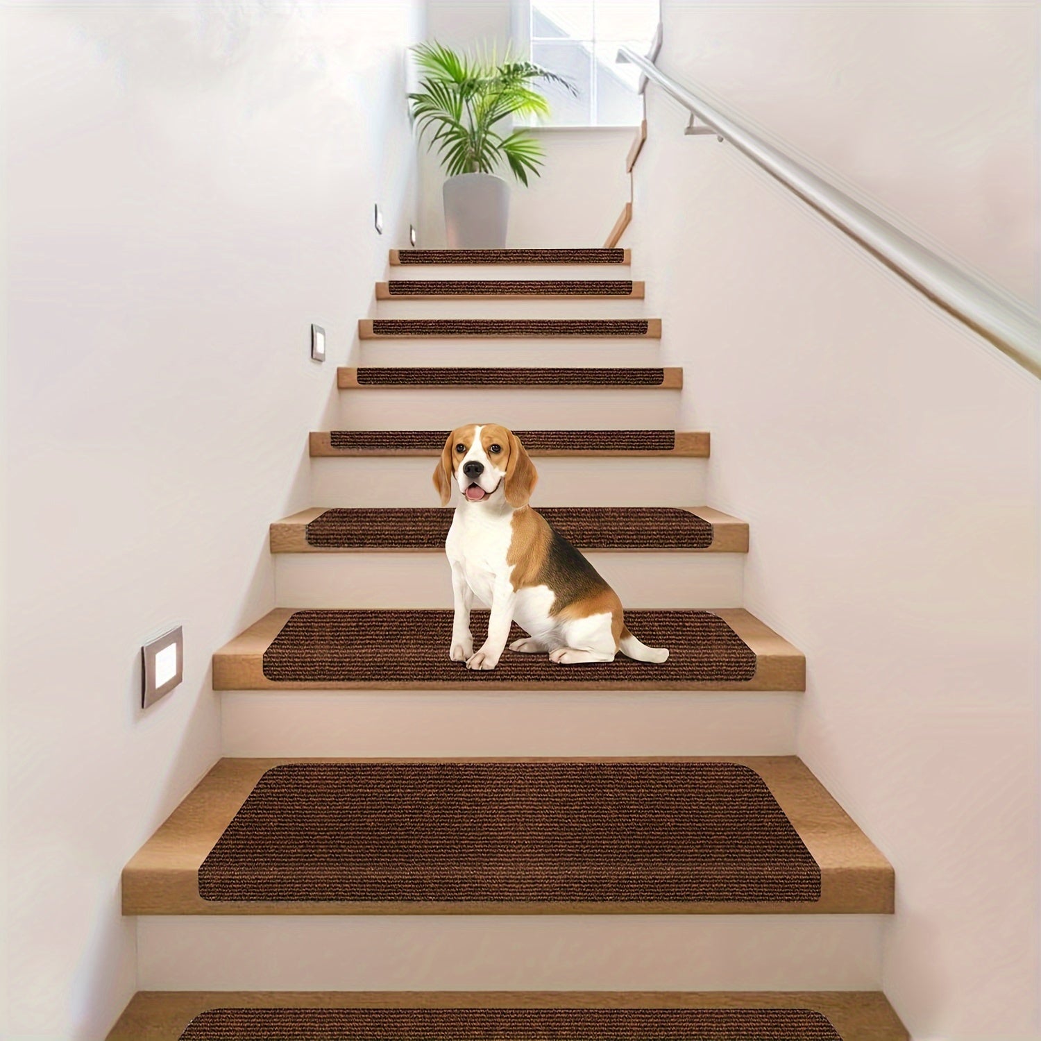 5/10pcs Self-Adhesive Washable Wooden Stair Treads 28x8.8 Inches