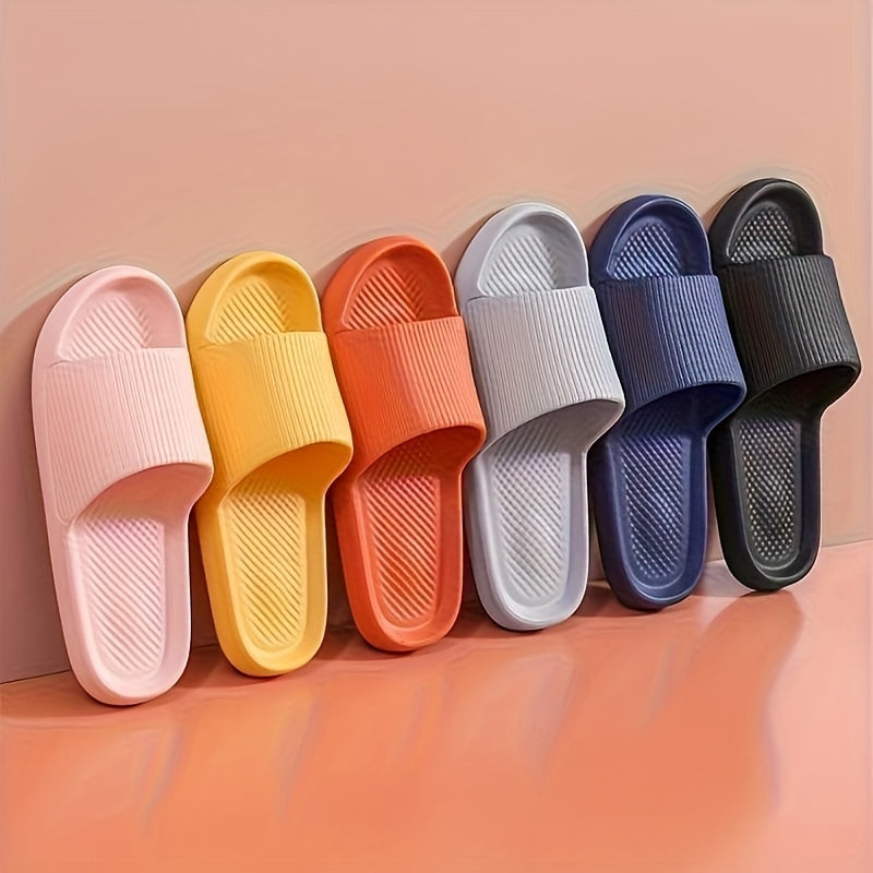 Men Women EVA Non-Slip Slippers Minimalist Striped Home Beach
