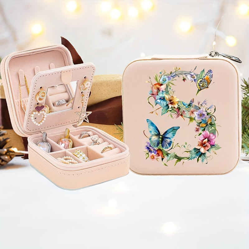 Yolgʻon charm bilan shaxsiylashtirilgan alfavitli flip-top bilan qoplangan, soʻzma-soʻz qoplangan va taqinchoqlarni saqlash uchun quti