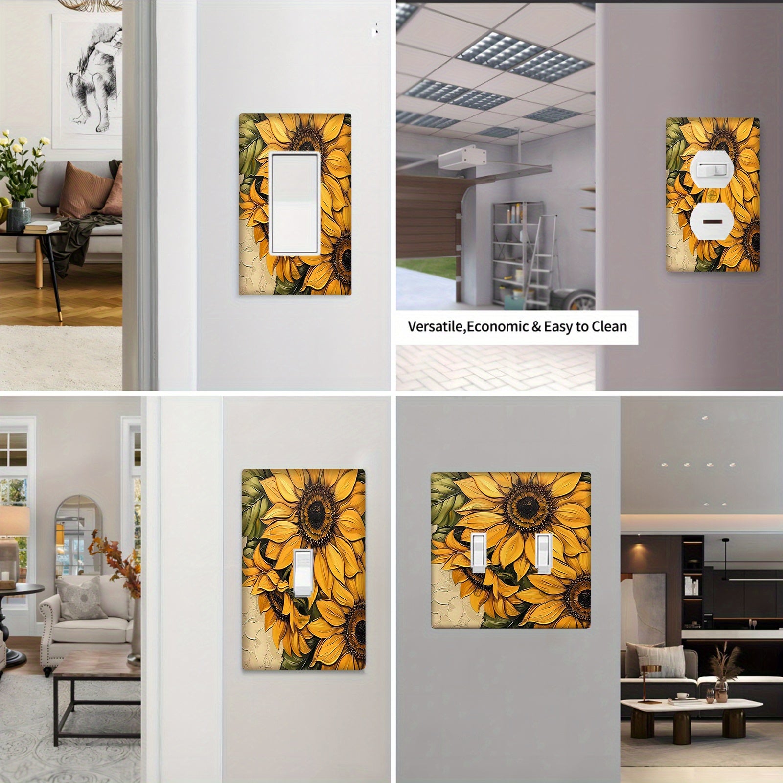 Sunflower Wall Plate Decorative Wall Decor for Bedrooms and Kitchens No Power Needed