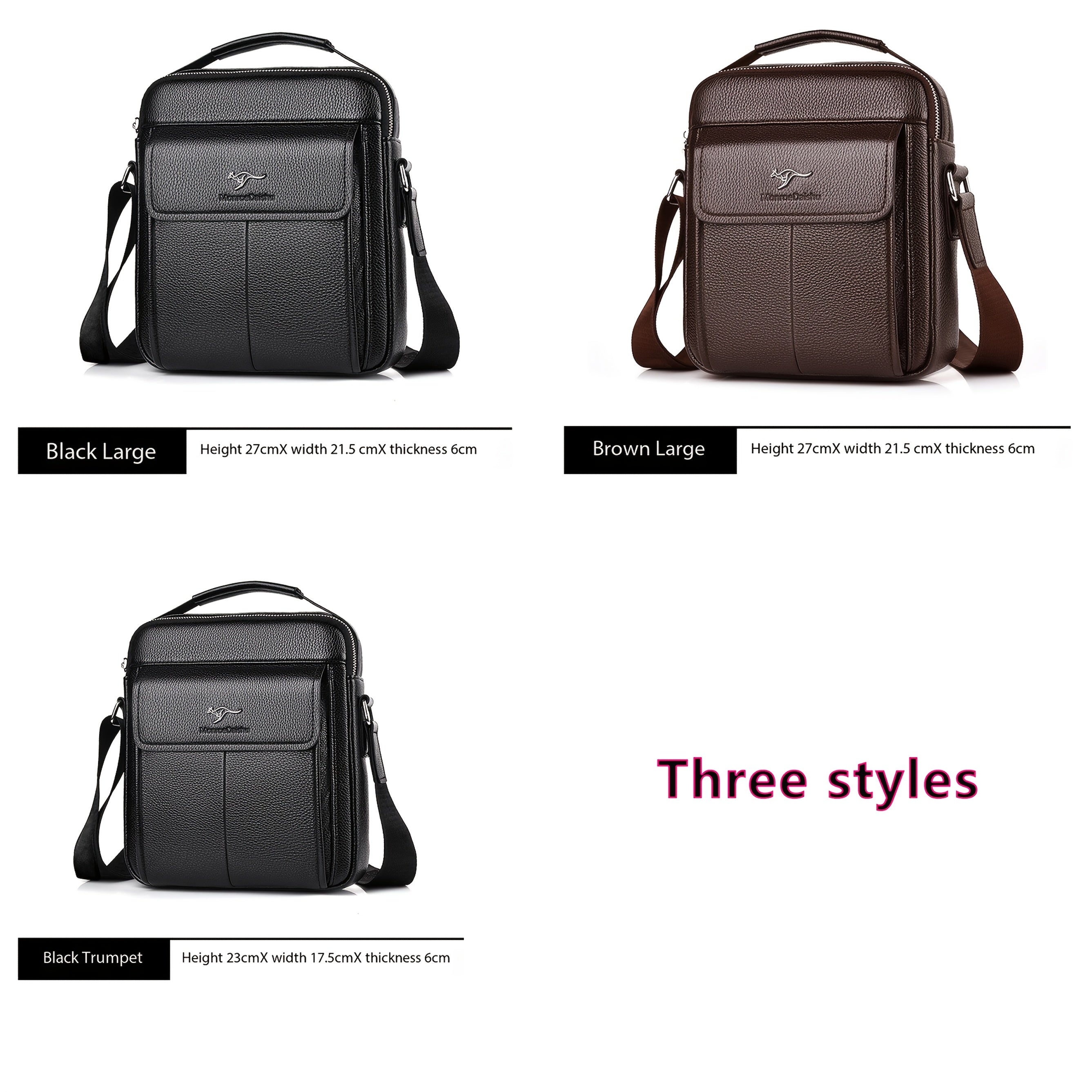 Men's Synthetic Leather Crossbody Bag Brown Adjustable Multiple Compartments Vertical Design for Daily Commute or Gift