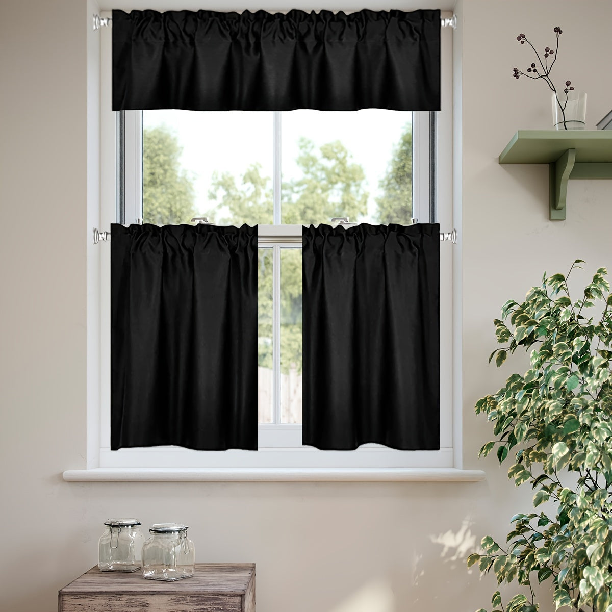 Solid Color Blackout Curtain with Rod Pocket for Privacy and Modern Style
