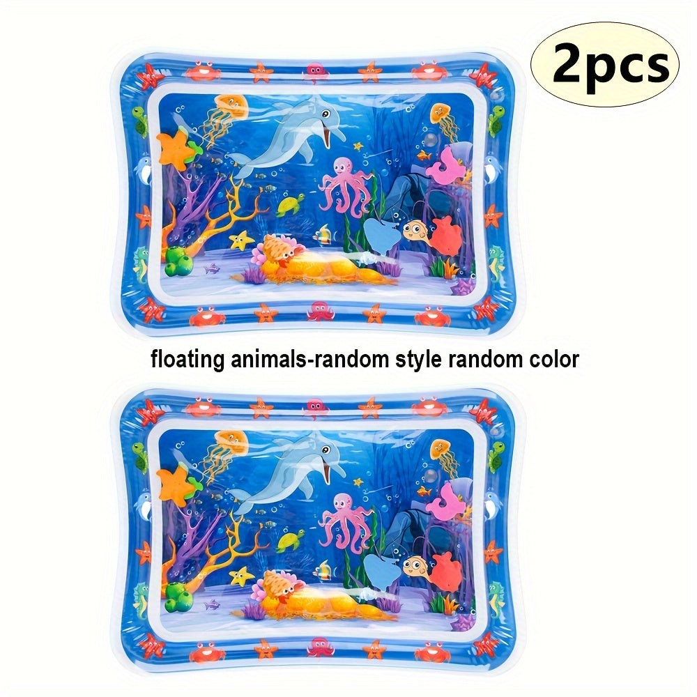 Colorful Underwater Water Play Mat for Kids PVC Sea Creatures Developmental Toy Gift for Boys and Girls