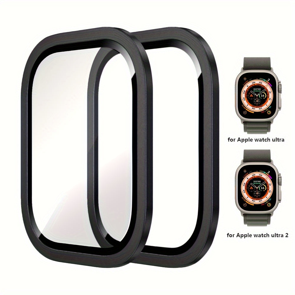 Apple Watch Ultra Screen Protectors and Titanium Frame Set 49mm 9H Tempered Glass Waterproof