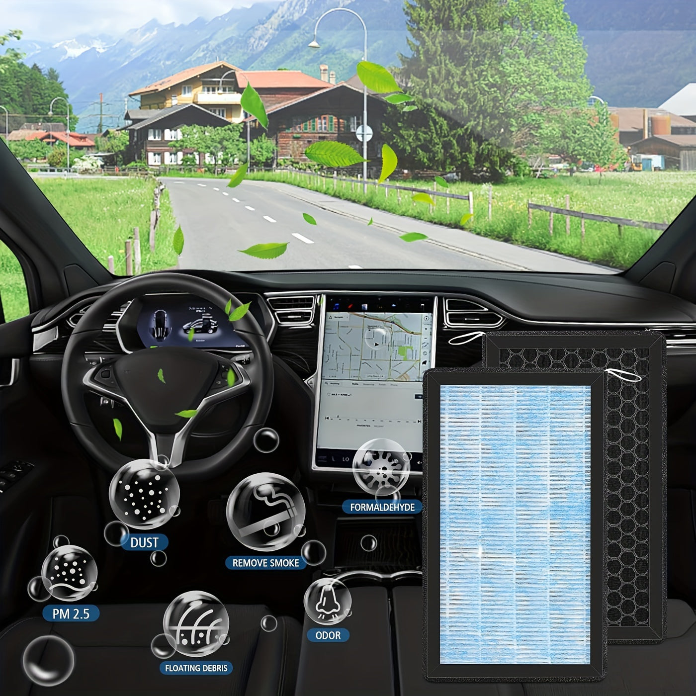 2-Pack Cabin Air Filters for Tesla Model 3 and Y HEPA Activated Carbon