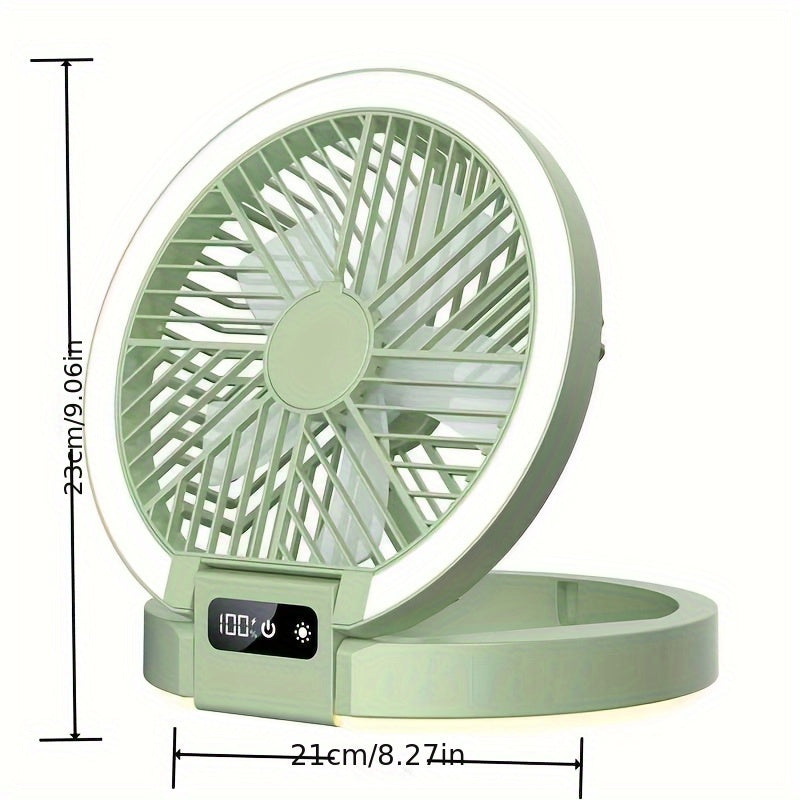 Portable USB Rechargeable Table Fan with 1200mAh Battery for Indoor Outdoor Use