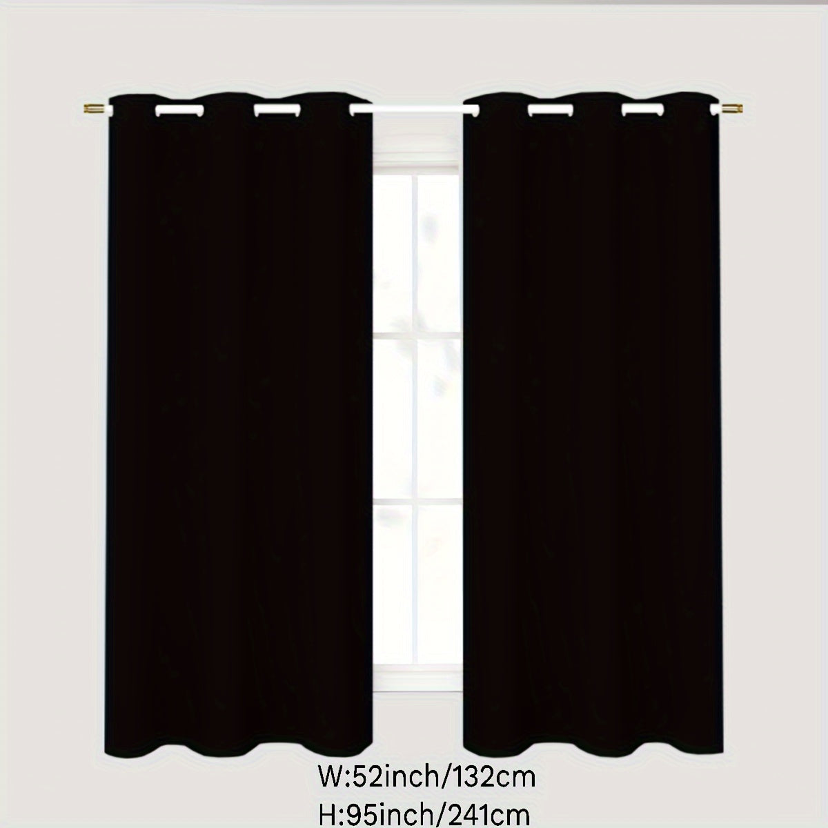 Gray Blackout Curtains for Bedroom Living Room Thermal Insulation Noise Reduction 1PC
