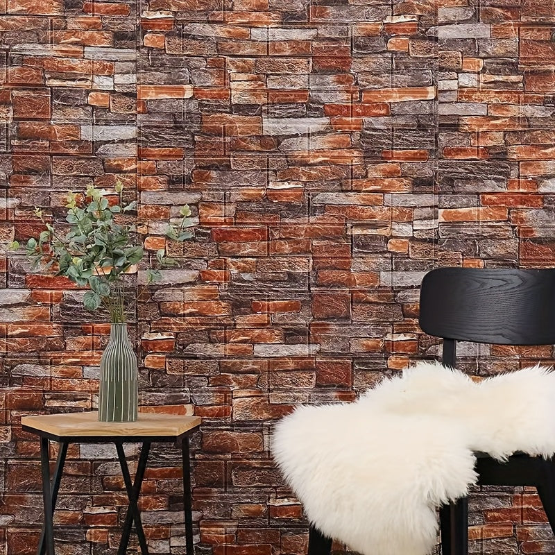 3D Foam Wall Sticker Self-Adhesive Tile Wallpaper 35cm x 5m for Home Decor in Living Room Kitchen Classroom