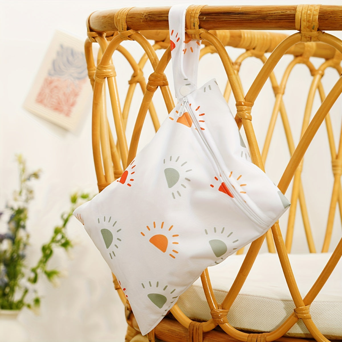 Portable Diaper Bag for Babies Waterproof Polyester Large Capacity with Wet Dry Bag