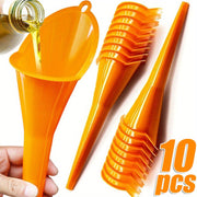 Universal Plastic Oil Funnel for Gasoline and Motorcycles, Anti-splash, Long Stem