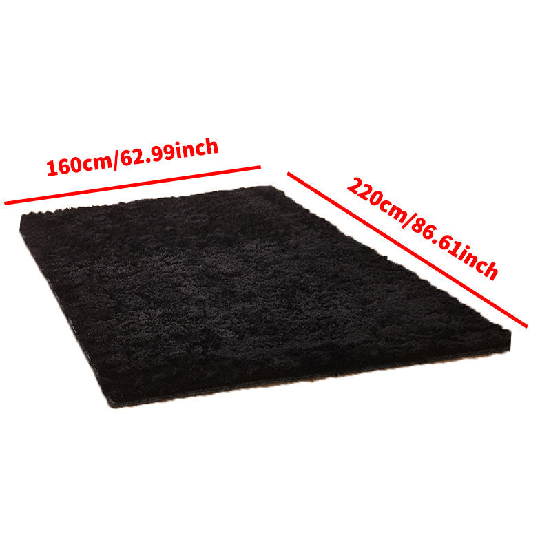Black Shag Area Rug 1 Piece Soft Cozy Home Decor for Bedroom Living Room Outdoor