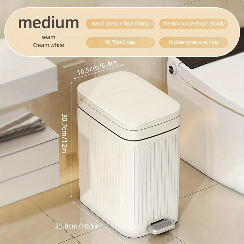 7L Diaper Pail with Press Operation Compact Trash Can for Adults and Teens