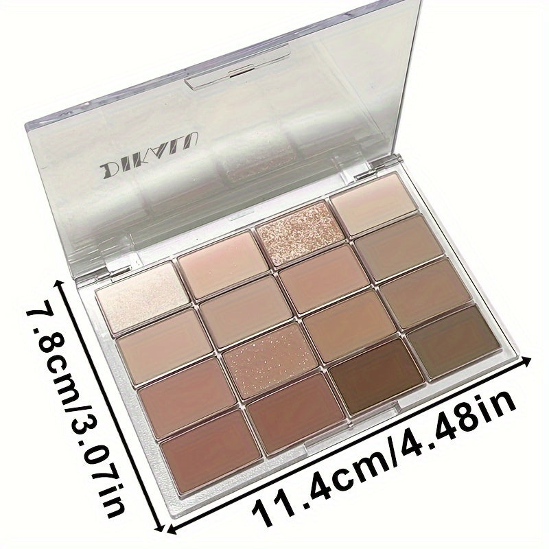 16-Color Eyeshadow Palette Matte Shimmer Nude Earth Tones Long-Lasting