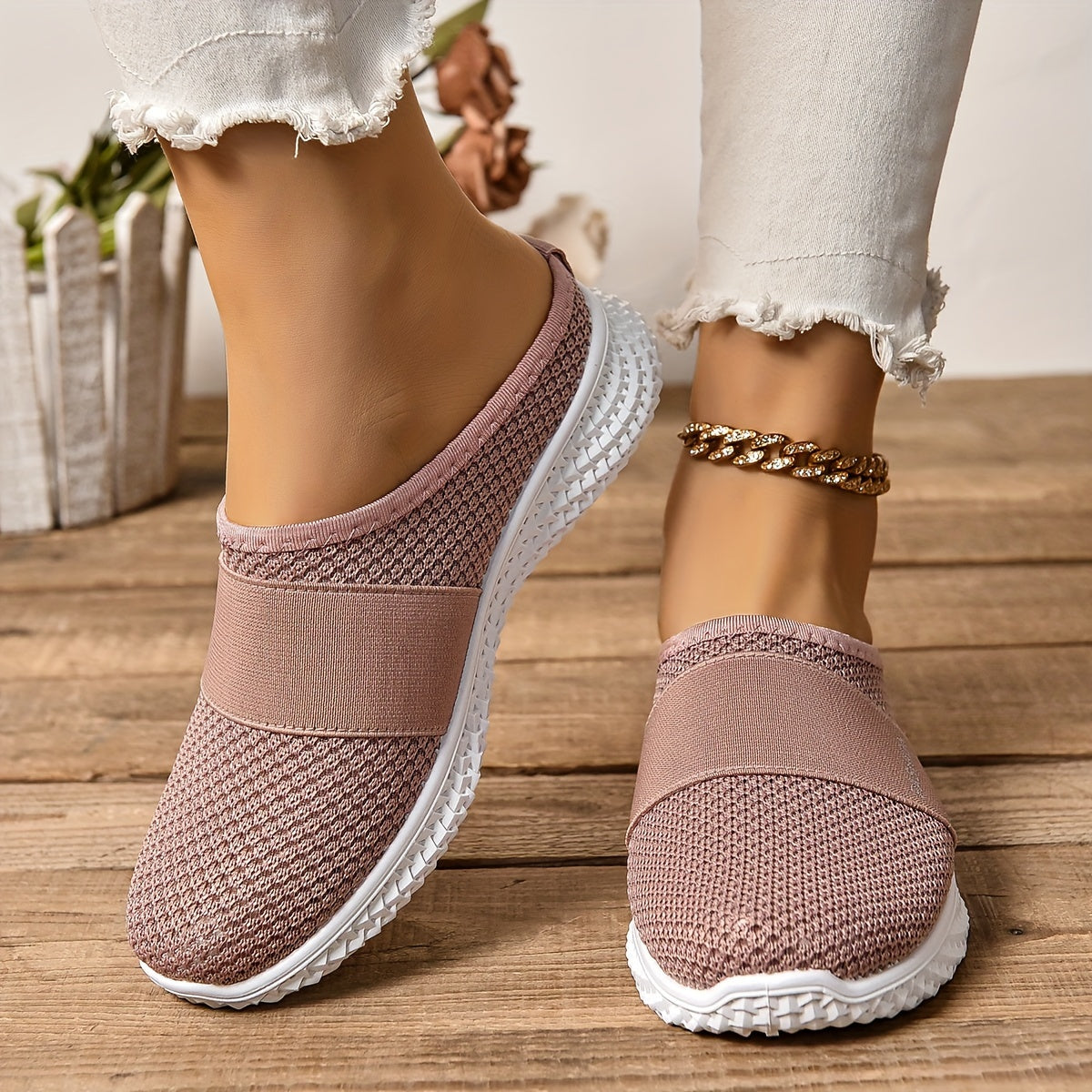 Women's Mesh Slip-On Shoes with Comfortable Sole for Summer