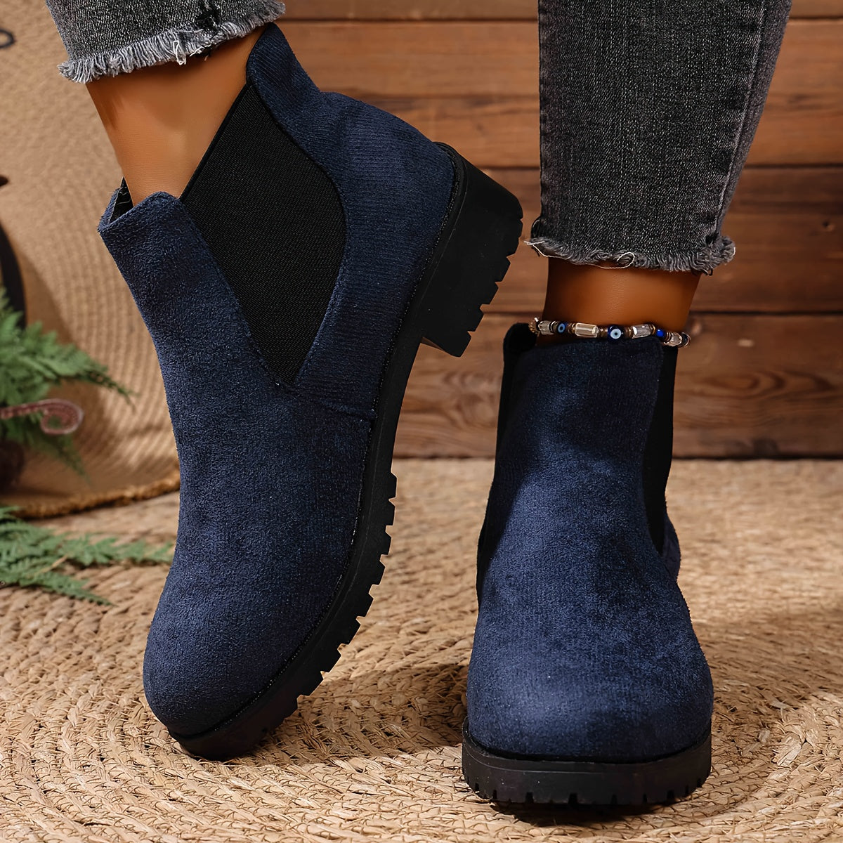 Ayollar uchun Chelseay chakka botlari, yopish uchun, o'rta shish, barcha mavsumlar, qora, jigarrang, ko'k