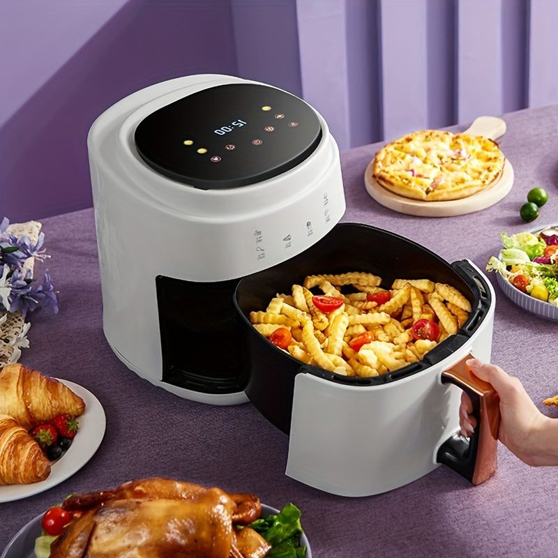 8-in-1 Havo Fritüri 8L hajmli raqamli sensorli ekran Turbo rejimi yopishqoq bo'lmagan savat