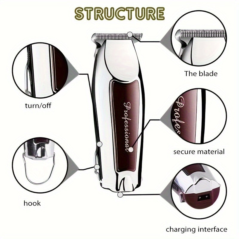 Cordless Men’s Hair Clipper with USB Rechargeable Lithium Battery and Multi-Function Trimming