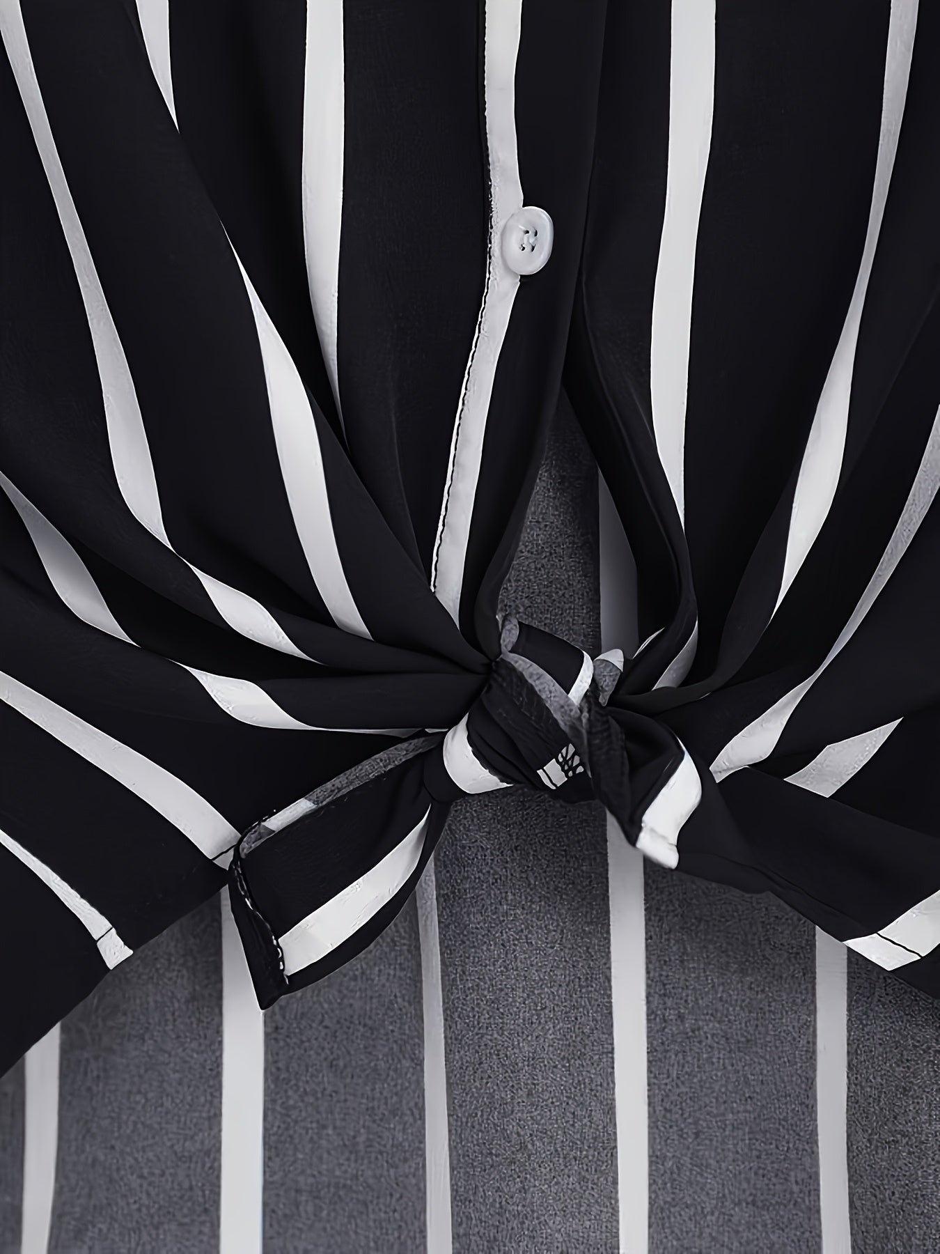 Plus Size Women's Striped Short Sleeve Shirt Polyester Casual Spring Summer