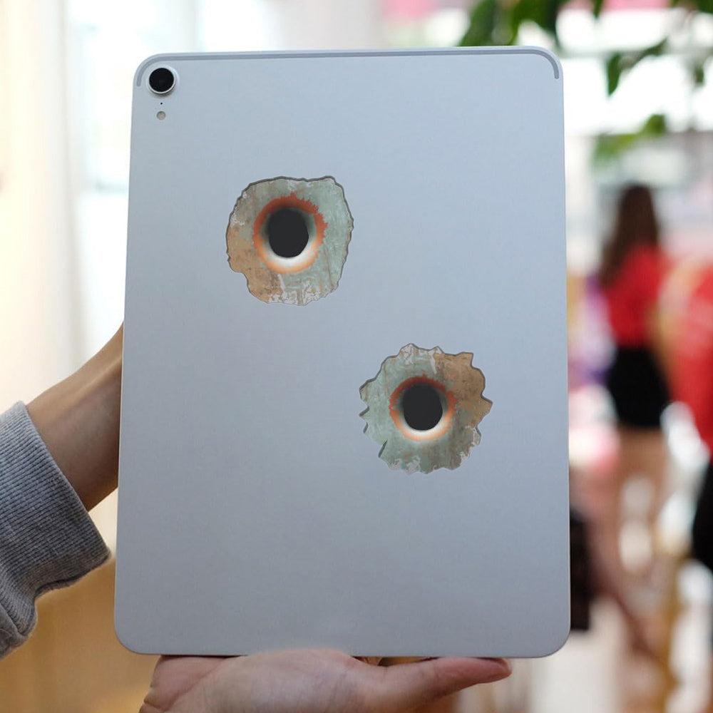 6pcs Rusty Bullet Hole 3D Film Stickers for Vehicles Large Caliber Realistic